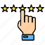 click, finger, five, hand, rate, rating, star 