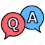 answer, bubble, chat, feedback, qna, question 