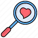 find, heart, hearts, love, magnifier, search