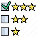 checklist, feedback, rate, rating, star, stars