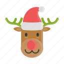 christmas, hat, reindeer, rudolf, xmas