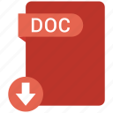 doc, extension, file, format, paper