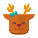 deer, emoji, emoticon, happy, reindeer, smile