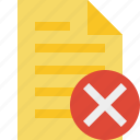 cancel, document, file, page, text