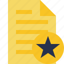 document, file, page, star, text