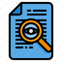 search, file, document, loupe, magnifying, glass