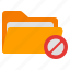 forbidden, no, prohibition, stop, folder, document, archive 