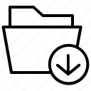 download, archive, arrow, down, folder, storage