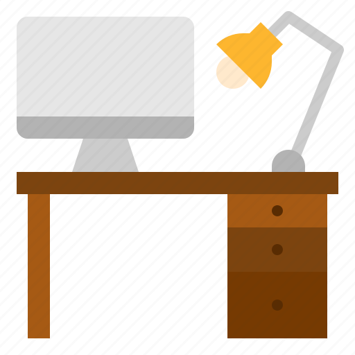 Computer, desk, job, lamp, work icon - Download on Iconfinder