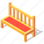 bench, chair, furniture, garden, isometric, seat 