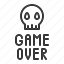 game, over, skull, text