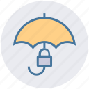 insurance, lock, protection, rain, security, success, umbrella