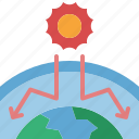 greenhouse, effect, global, warming, atmosphere, reflect, sun