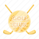 club, emblem, golden, golf, insignia