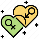 female, gender, heart, male, sex