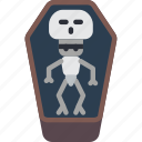 coffin, creepy, dead, scary, skeleton, tomb