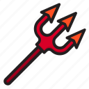 devil, halloween, spear, trident, weapon