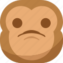 chipms, emoji, emoticon, monkey, sad, smiley