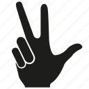 arm, finger, gesture, hand, palm, three