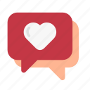 chat, love, message, heart