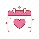 calendar, heart, love, romance, romantic, valentine