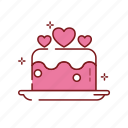 cake, heart, love, romance, valentine