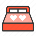 bed, couple, heart, honeymoon, wedding, wedding bed