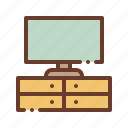 furniture, interior, table, television, tv