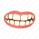 cartoon, female, lips, mouth, smile, teeth, white