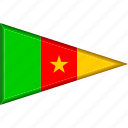 cameroon, country, flag, national, pennant, triangle