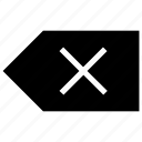 backspace, clean, clear, delete, erase icon, remove