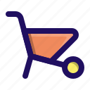 barrow, cart, construction, lawn, tool, wheelbarrow