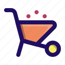 barrow, cart, construction, sand, tool, wheelbarrow