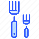 food, fork, kitchen, large, small, tool