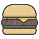 hamburger, small, burger, fastfood