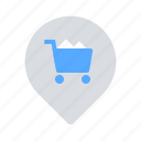 pin, shop, shopping cart