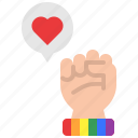 lgbt, pride, heart, love, fist