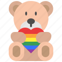 lgbt, pride, heart, love, teddy bear