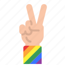 lgbt, pride, heart, victory, sign