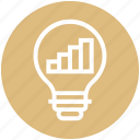 bulb, energy, graph, idea, light, light bulb, transaction