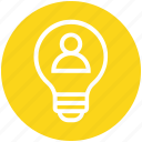 bulb, energy, idea, light, light bulb, person, user