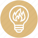 bulb, energy, fire, flame, idea, light, light bulb