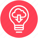 bulb, cloud, downloading, energy, idea, light, light bulb