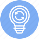 bulb, energy, idea, light, light bulb, loading, sync