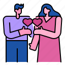 women, valentine, love, heart, man, exchange, couple