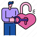 key, unlock, love, romance, heart, secure, security