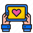 smartphone, message, love, hand, heart