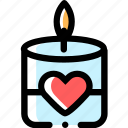 candle, heart, love