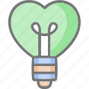 bulb, heart, eleercity, lightbulb, love