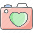 camera, heart, love, photo, photography